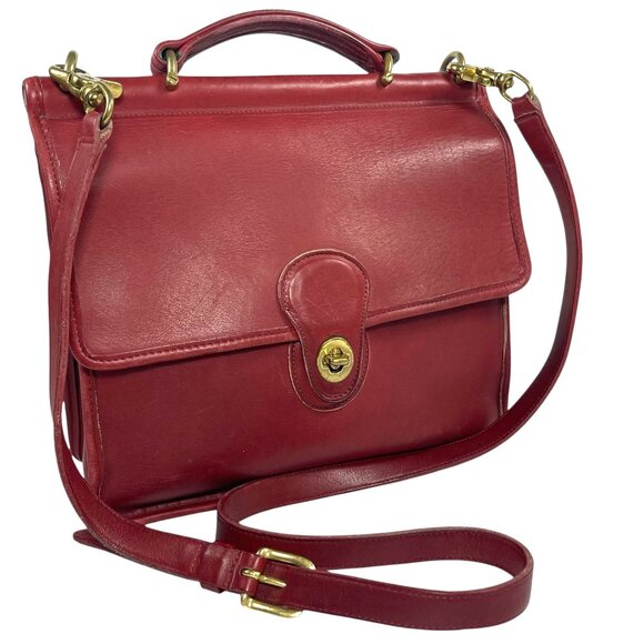 Vintage 9927 Coach Willis Red made in United States Leather Handbag - Picture 1 of 16